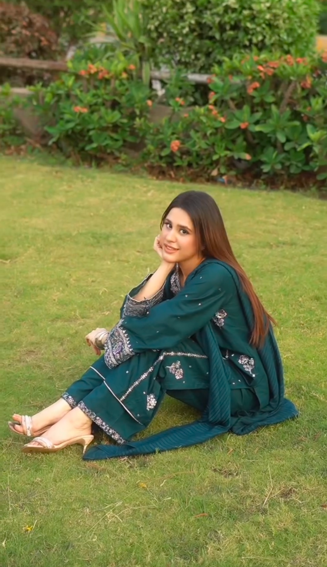 Screenshot_20250715-042238.png Embroidered Soft Cotton 3-Piece Suit-deep teal or dark turquoise - Image 2