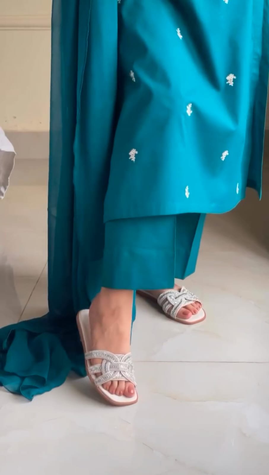 WhatsApp-Image-2025-07-10-at-04.22.20-1.jpeg Teal Blue Embroidered Lawn 3-Piece Suit with Chiffon Dupatta - Image 5