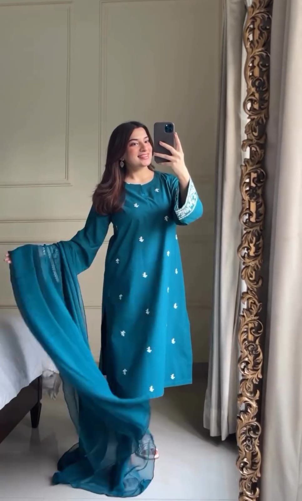 WhatsApp-Image-2025-07-10-at-04.22.20-2.jpeg Teal Blue Embroidered Lawn 3-Piece Suit with Chiffon Dupatta - Image 4