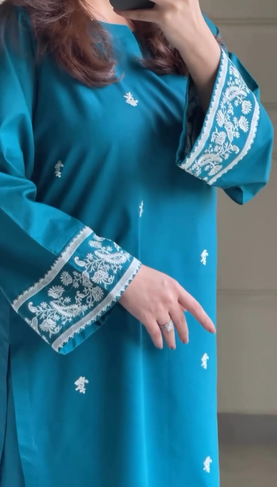 WhatsApp-Image-2025-07-10-at-04.22.21.jpeg Teal Blue Embroidered Lawn 3-Piece Suit with Chiffon Dupatta - Image 3