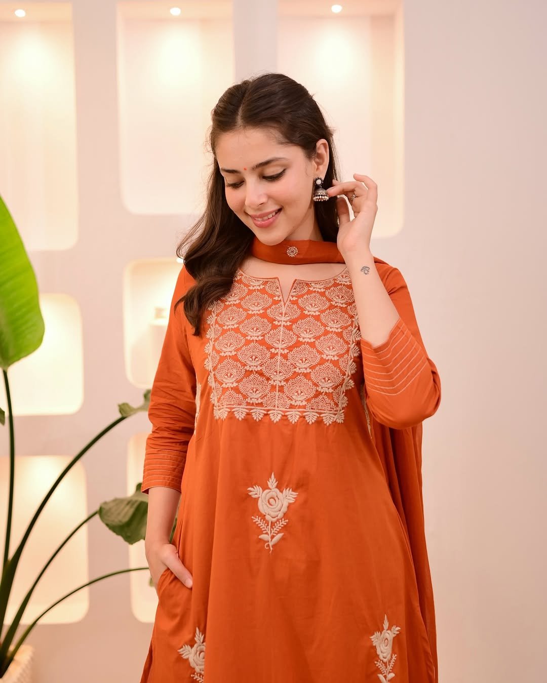 WhatsApp-Image-2025-07-15-at-03.18.58.jpeg Embroidered Cotton 3-Piece Suit – Coffee & Orange (Dual Color Options) - Image 8